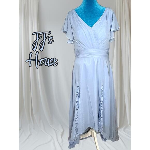 JJ's House Dress Womens Size 8 Light Blue A-Line Lace Asymmetrical Hem Elegant - Picture 1 of 8